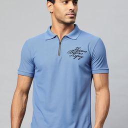 Pierre Carlo Men Polo Collar T-shirt With Embroidered Detail-image-68