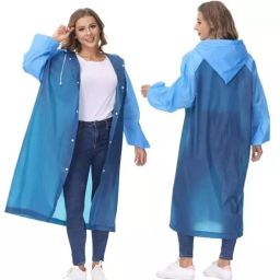 HACER EVA Hooded Type Top Button Closer Blue Poncho Raincoat Free Size for Unisex, MK013-02-N-picture-13