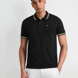 Arrow Sport Black Regular Fit Polo T-Shirt-image-12