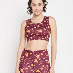Clovia Purple Printed Sports Bra-picture-10