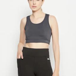 Clovia Grey Sports Bra-image-30