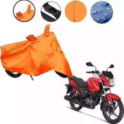 Auto Pearl Waterproof Two Wheeler Cover For Hero MotoCorp Glamour (Orange)-9