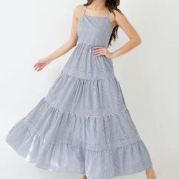 Globus Blue Cotton Flare Fit Striped Dress-picture-28