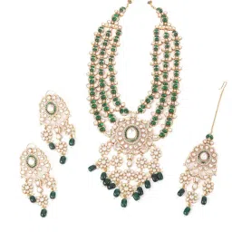 Odette Green Stainless Steel Necklace and Earrings-image-64