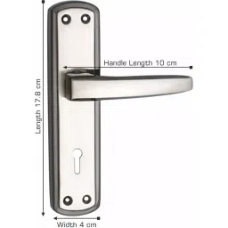 Atom Iron Silver Door Handle Lock Set, 703-K.Y._B/S image 3
