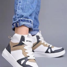 Shoetopia Women's White Ankle High Sneakers-image-10