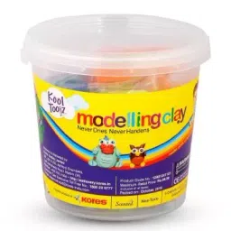 Kores Kool Clay 225 gms - 8 shades 3 mould Bucket-image-4
