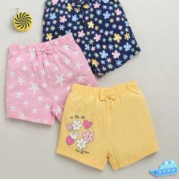 Bumzee Navy Cotton Graphic Shorts - Pack of 3-picture-39