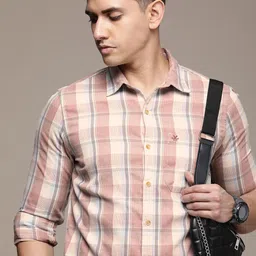 WROGN Slim Fit Checked Corduroy Casual Shirt-image-69