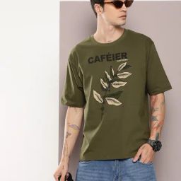 Dillinger Green Cotton Loose Fit Printed T-Shirt-image-65