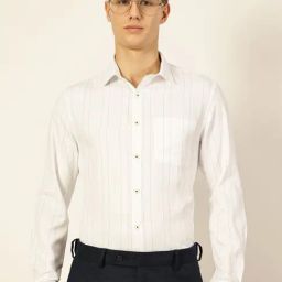 Thomas Scott Blue Regular Fit Striped Formal Shirt-picture-10