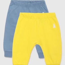 United Colors of Benetton Infant Boys Yellow & Blue Cotton Solid Joggers (Pack of 2)-picture-9