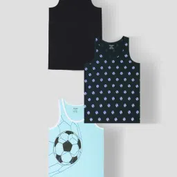 Tresnova Boys Multicolor Regular Fit Printed Vest Pack of 3-image-14