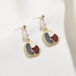 MYKI Gold-Plated Contemporary Drop Earrings-52