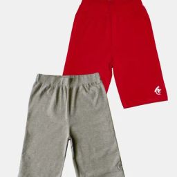Kiddopanti Kids Maroon & Grey Logo Cycling Shorts (Pack of 2)-image-51