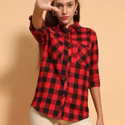 Oxolloxo Red Checks Casual Shirt-image-22
