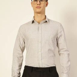 Thomas Scott Brown Regular Fit Checkered Formal Shirt-image-91