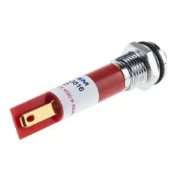 RS PRO Red Panel Mount Indicator 24V DC, Mounting Hole Size 8 mm, Termination Type Faston, Solder Lug, IP Rating IP67, Model No 8385548 image 3