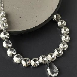 Sohi Silver Designer Statement Stones Necklace-picture-14