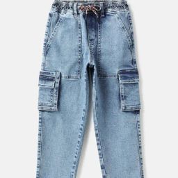 United Colors of Benetton Boys Blue Cotton Washed Jeans-image-47