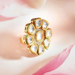 Priyaasi Gold Kundan Studded Casual Ring-44
