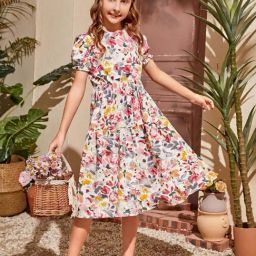 Bolly Lounge Girls Multicolor Floral Dress-image-69