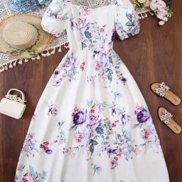 Bolly Lounge Girls White & Navy Floral Dress-image-19