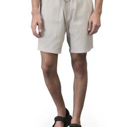 Woodland Beige Cotton Regular fit Solid Short-image-72