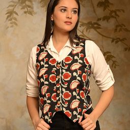 DECKEDUP Women Printed Cotton Waistcoat top-picture-23