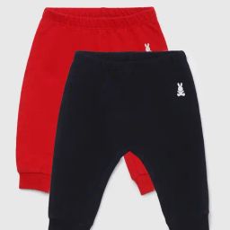 United Colors of Benetton Infant Boys Navy Blue & Red Cotton Solid Joggers (Pack of 2)-image-96