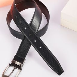 SAZARA Men Textured Leather Reversible Belt-image-30