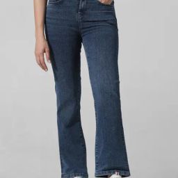 Only Dark Blue Flared Fit High Rise Jeans-picture-11