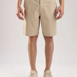 Calvin Klein Jeans Beige Cotton Regular Solid Shorts-image-85
