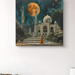 Myntra Elegant Homes Green & Black Tajmahal Canvas Wall Art-image-71