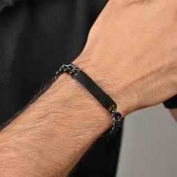 The Bro Code Black Single Chain Bracelet for Men-image-48