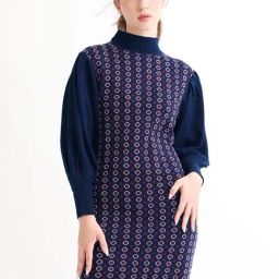 RAREISM Navy Acrylic Printed Long Sleeves Sweater-image-28