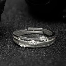 SHEER by Priyaasi Silver CZ Studded Casual Ring-34