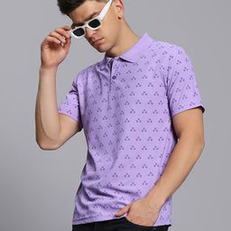 TIMBER HITCH Conversational Printed Polo Collar Cotton Casual T-shirt-image-23