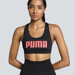 Puma Black Logo Print Sports Bra-image-80