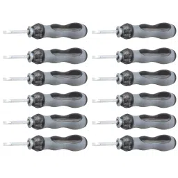 Sceptre Black Reversible and Adjustable Screwdriver with Flat and Phillips Head Type(Pack of 12)-15