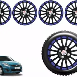 Auto Pearl CBB18 R14 35.56 cm (14 Inch) Press Type Wheel Hubcap with Retention Ring Glossy Black Blue Wheel Cover for Maruti Swift Dzire VXI (Set of 4)-image-41