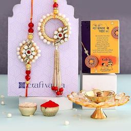 CraftVatika 5-Pcs Rakhi With Diya &Tilak With GreetingCard-image-58