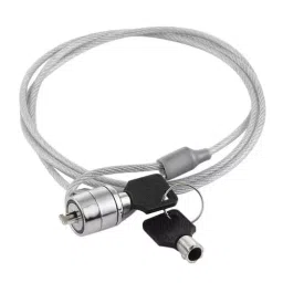 MaKWorld Security Safe Lock Steel Cable 2 m with Key Anti-Theft Protection, Silver & Black-44