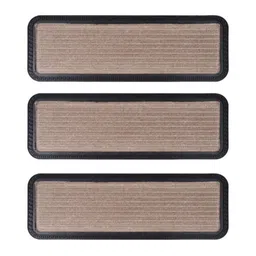 Black gold 3 Pcs Brown &Black Textured Step Mat-31