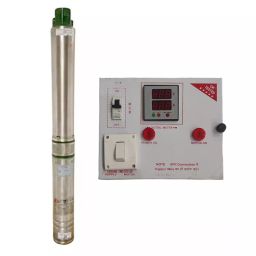 CRI Zuno 1 HP Single Phase 10 Stage Oil Filled Borewell Submersible Pumpset with Digital Control Panel, Zuno-1 HP-13