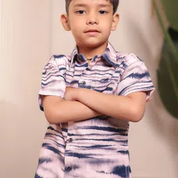 Stuffie Land Boys Classic Horizontal Stripes Striped Casual Shirt-93
