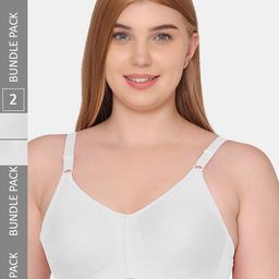 Souminie Pack Of 2 All day Comfort Half Coverage Non Padded Cotton Bra-image-69