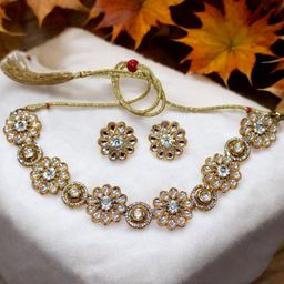 Jolly Faces Kundan Stone Studded Jewellery Set-image-93