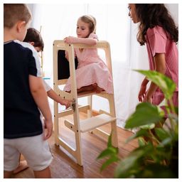 Ariro Wooden Learning Table cum Chair - Beige-image-3