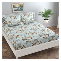Florida King Bedsheet With 2 Pillow Covers- Blue-image-29